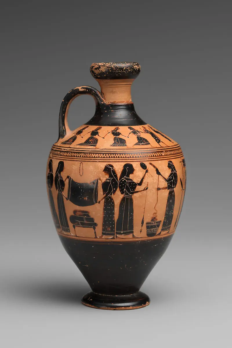 Terracotta lekythos (oil flask)